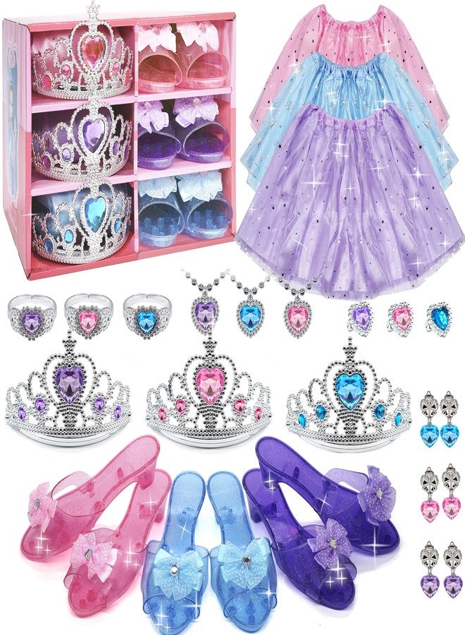 Mrabbitoo Princess Dress Up for Girls - Toddlers Clothes with Skirts, Shoes, Crown & Play Jewelry, Princess Costume Toys for Girls Age 3,4,5,6 Year Old, Kids Shoes Role Play Gift Idea for Birthday Christmas - Image 1